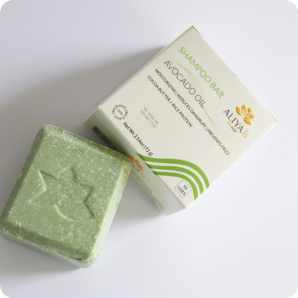 Avocado Oil Shampoo Bar with Cocoa Butter & Rice Protein 