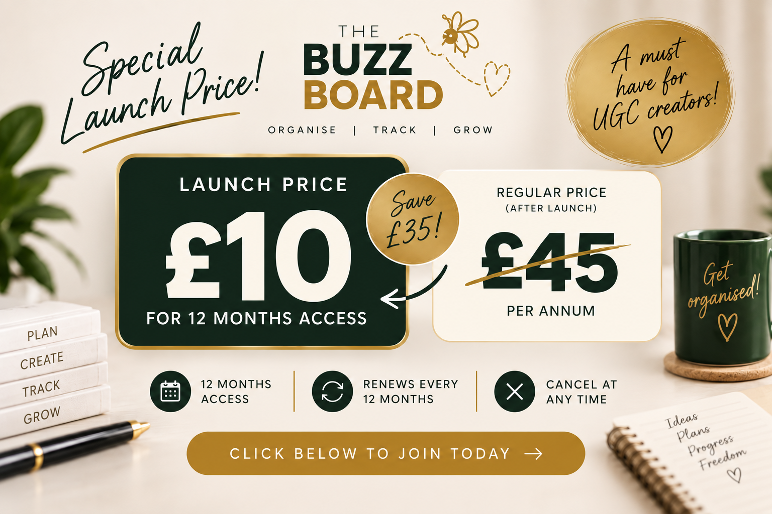 Special launch price — £10 for 12 months access, save £35