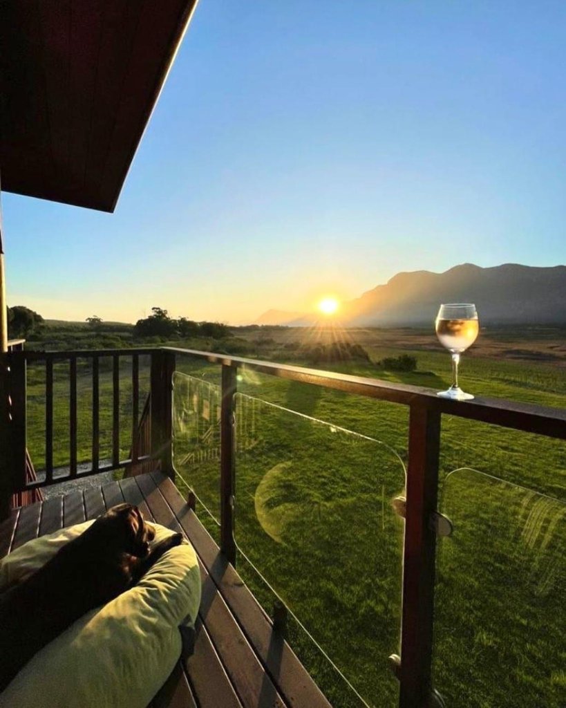 Sunset view from cabin deck