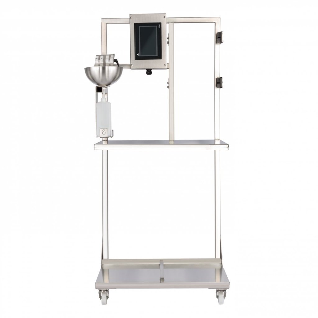 Extended printer stand with dual cleaning unit and programmable touch screen