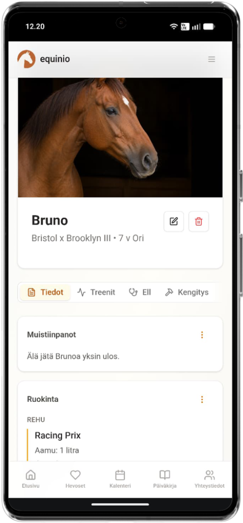 Horse Manager Interface