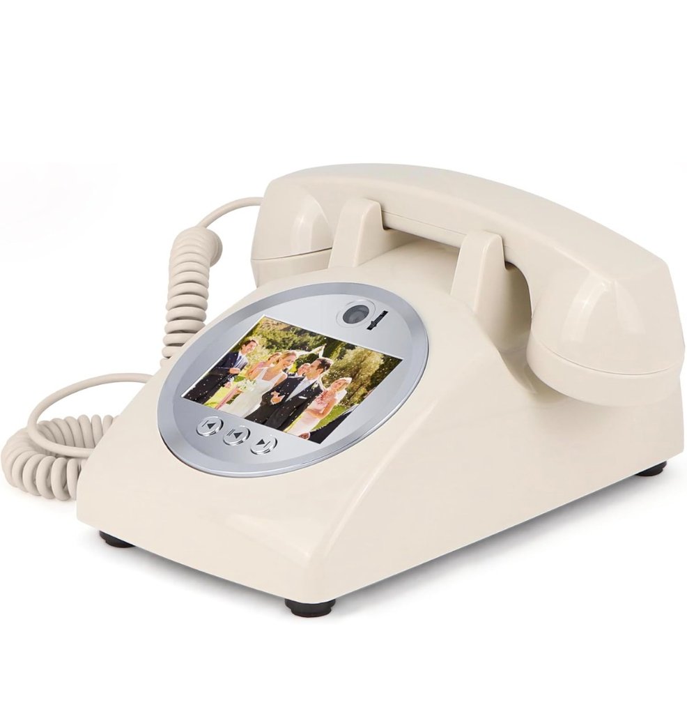 Cream Dream — vintage rotary phone in #F0EBD8 finish
