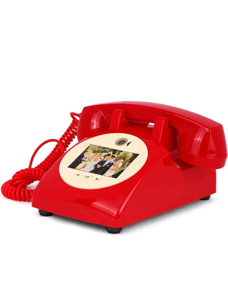 Scarlet Showstopper — vintage rotary phone in #CC2200 finish