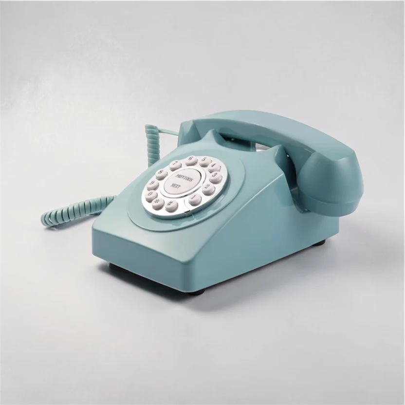 Blue Mood — vintage rotary phone in #7BA7BC finish