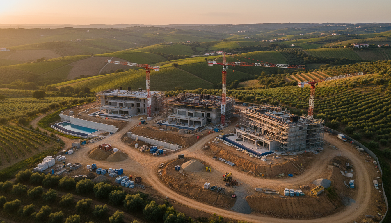 Projeto de construção civil em andamento