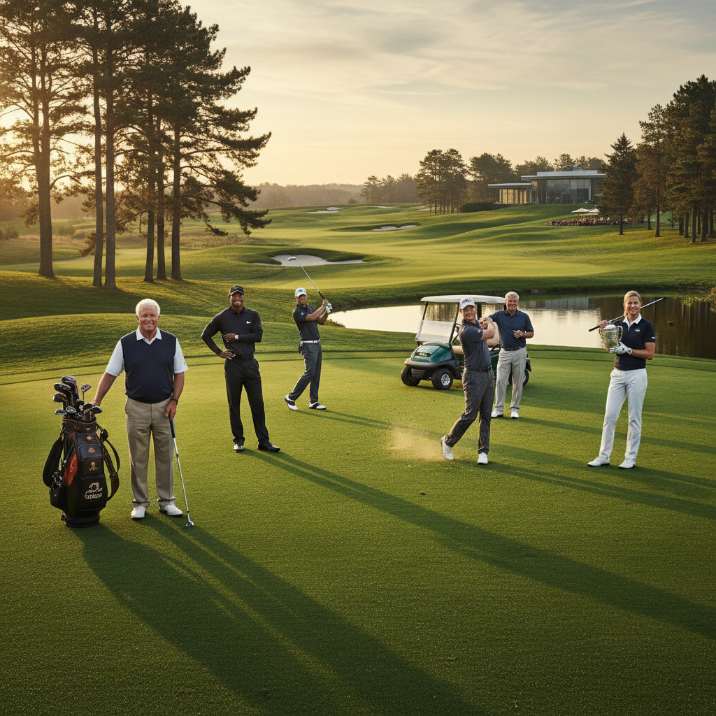 Portraits de grands champions de golf