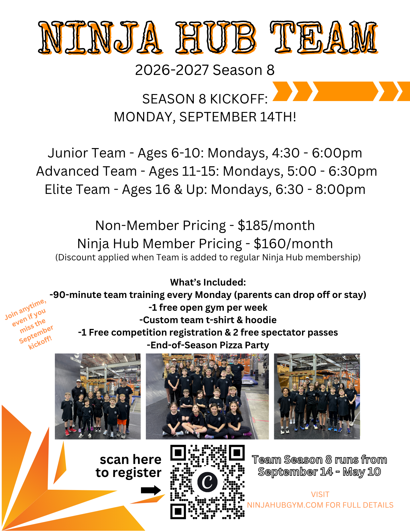Ninja Hub Team Season 8 info — section 2