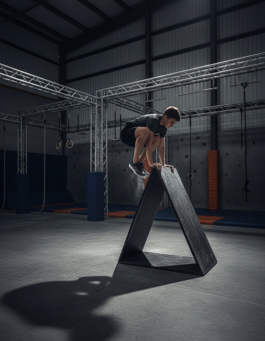 Parkour athlete in action