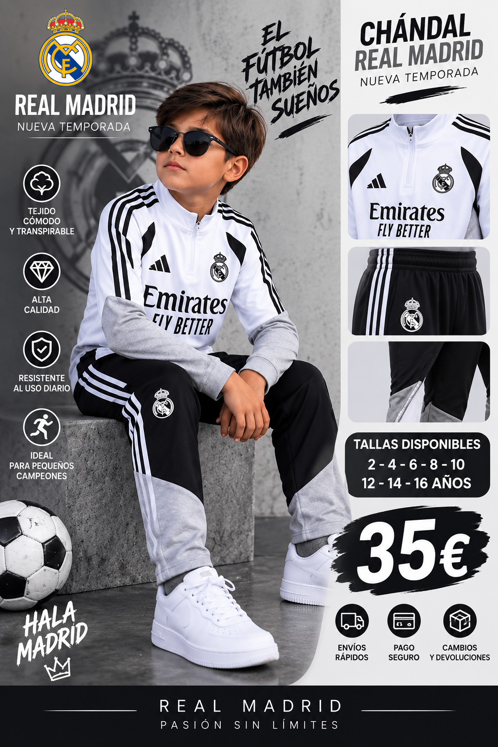 Chándal Real Madrid Blanco