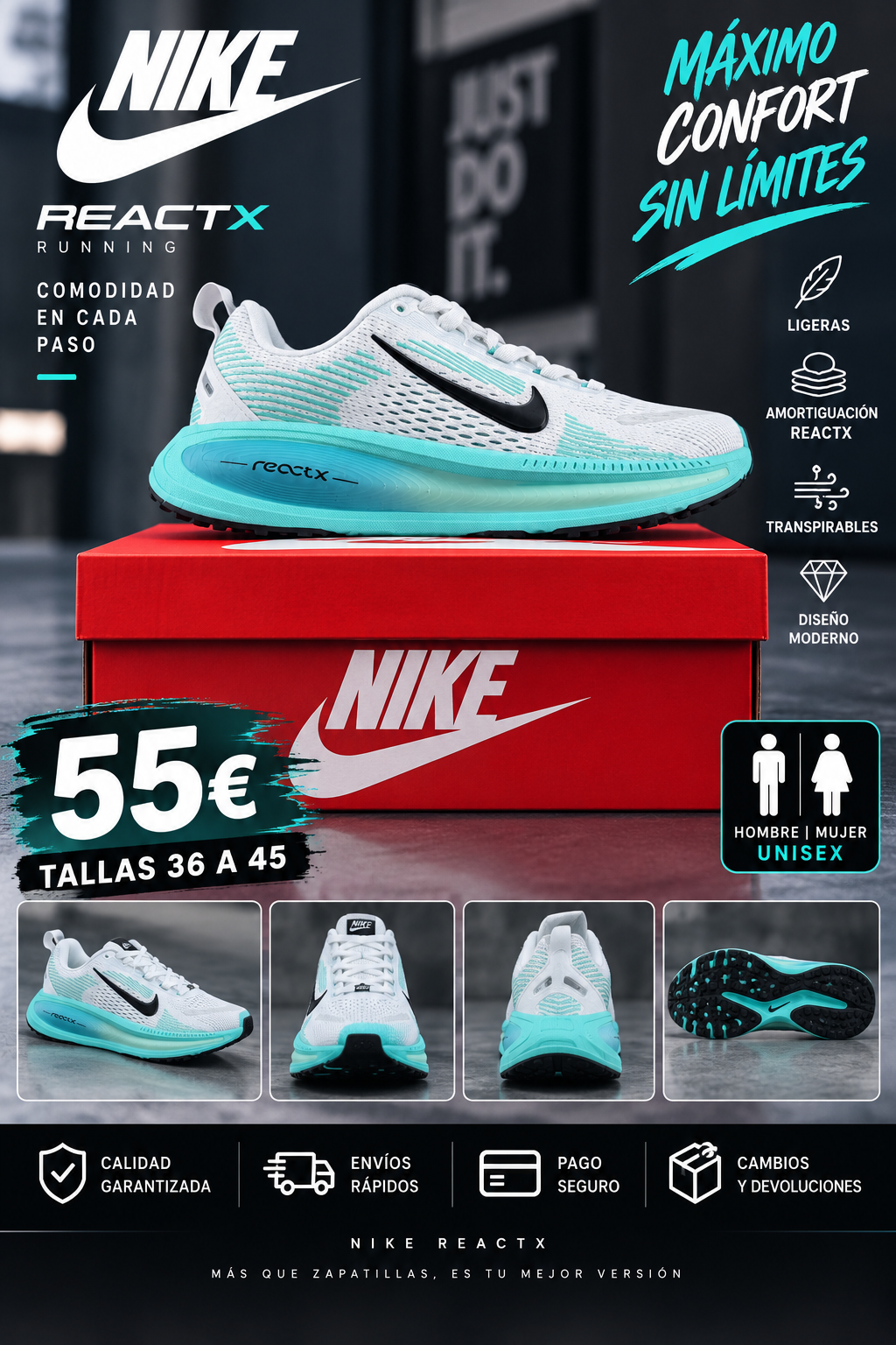 Zapatillas Nike ReactX Running Unisex