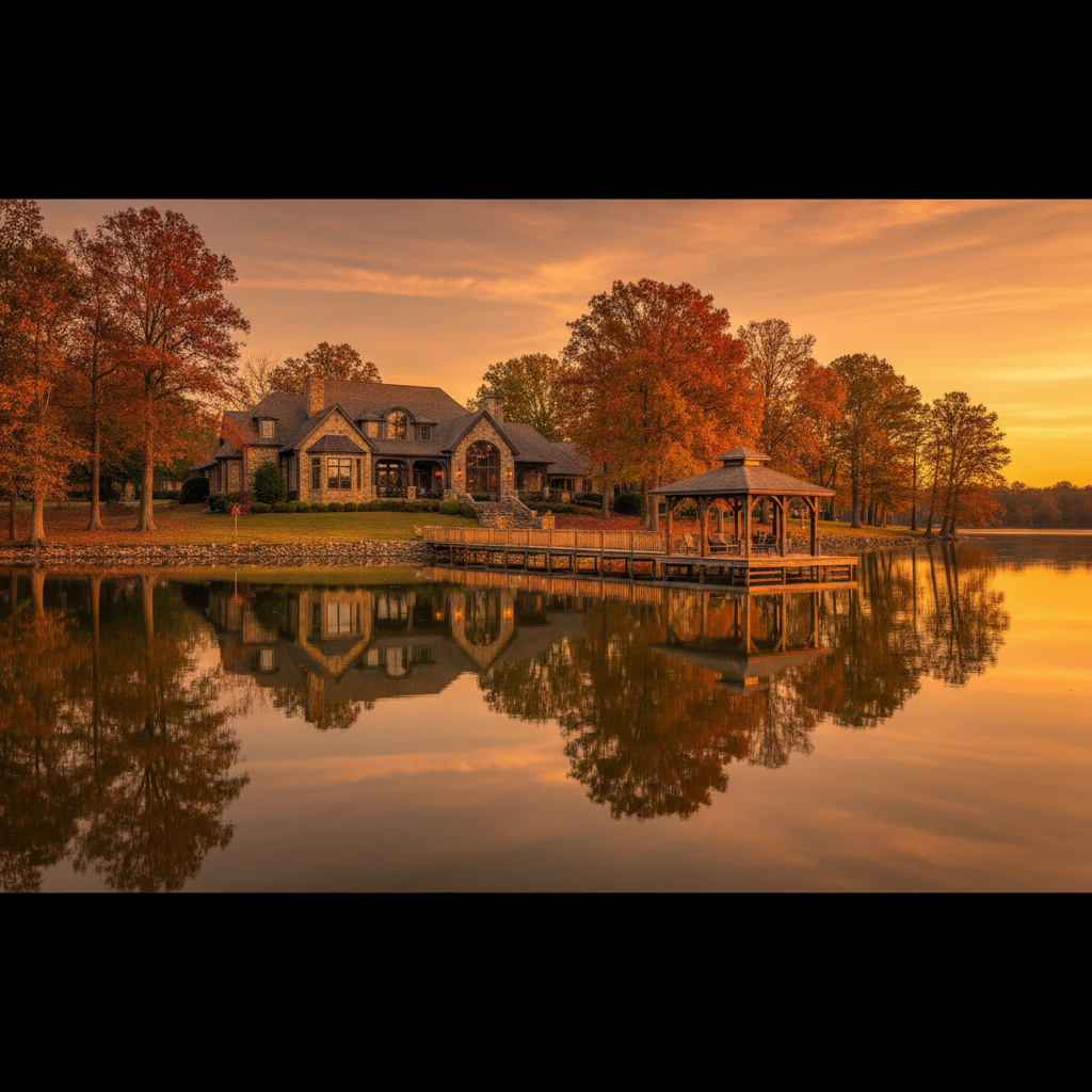 Luxury lakefront estate in West Tennessee managed by Sentinel Estate Care in Savannah TN