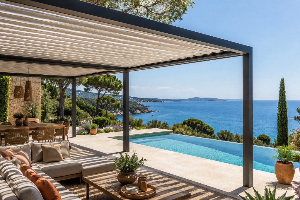 Pergola bioclimatique premium dans le Var — Les Menuiseries du Soleil