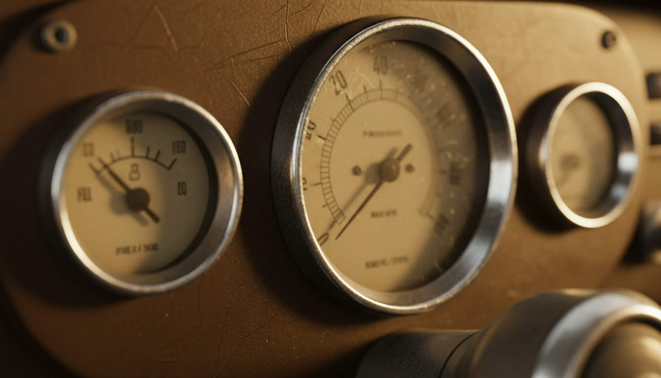 Vintage car dashboard detail
