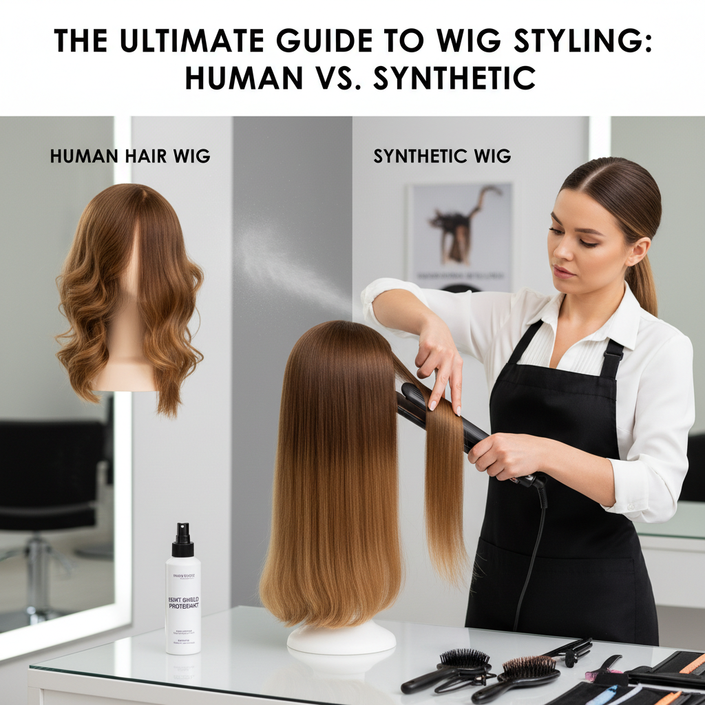 Flat iron heat styling on human hair wig vs synthetic wig that cannot be styled