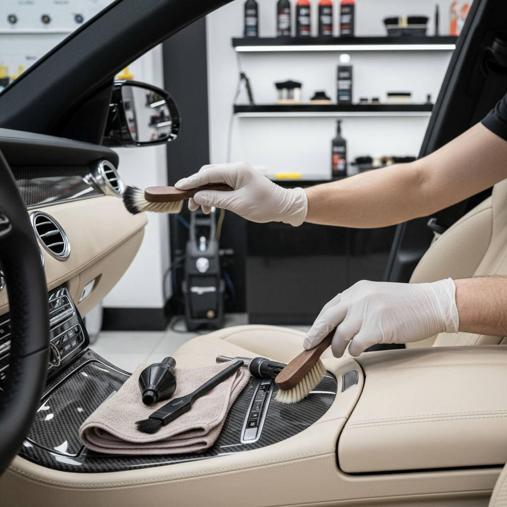 Luxury car interior detailing