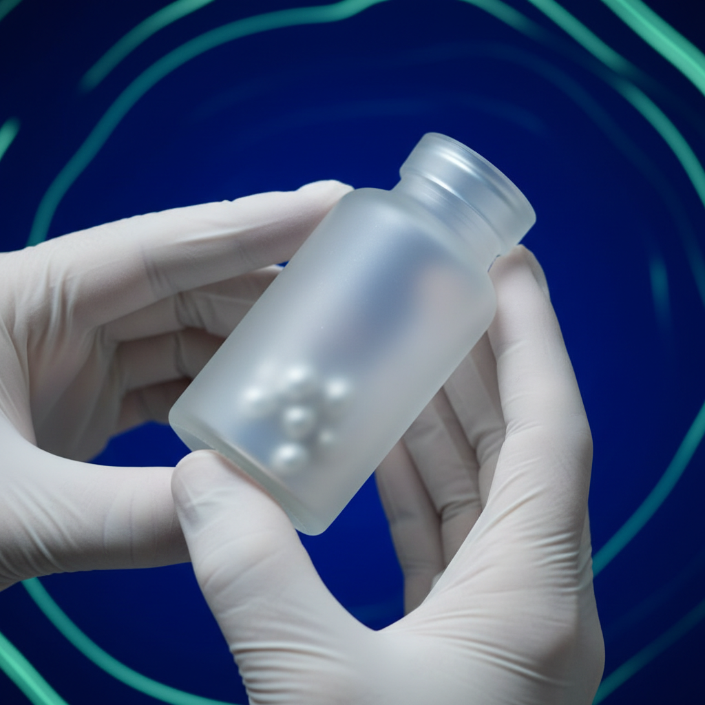Farmacêutico manipulando medicamento com precisão