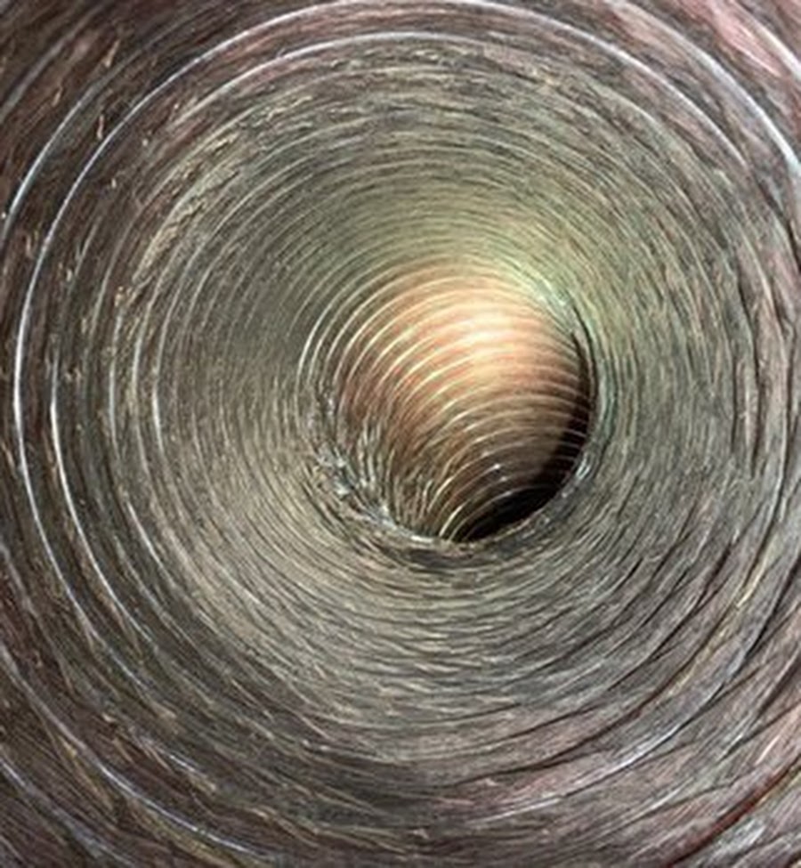 Air duct system — before and after cleaning comparison