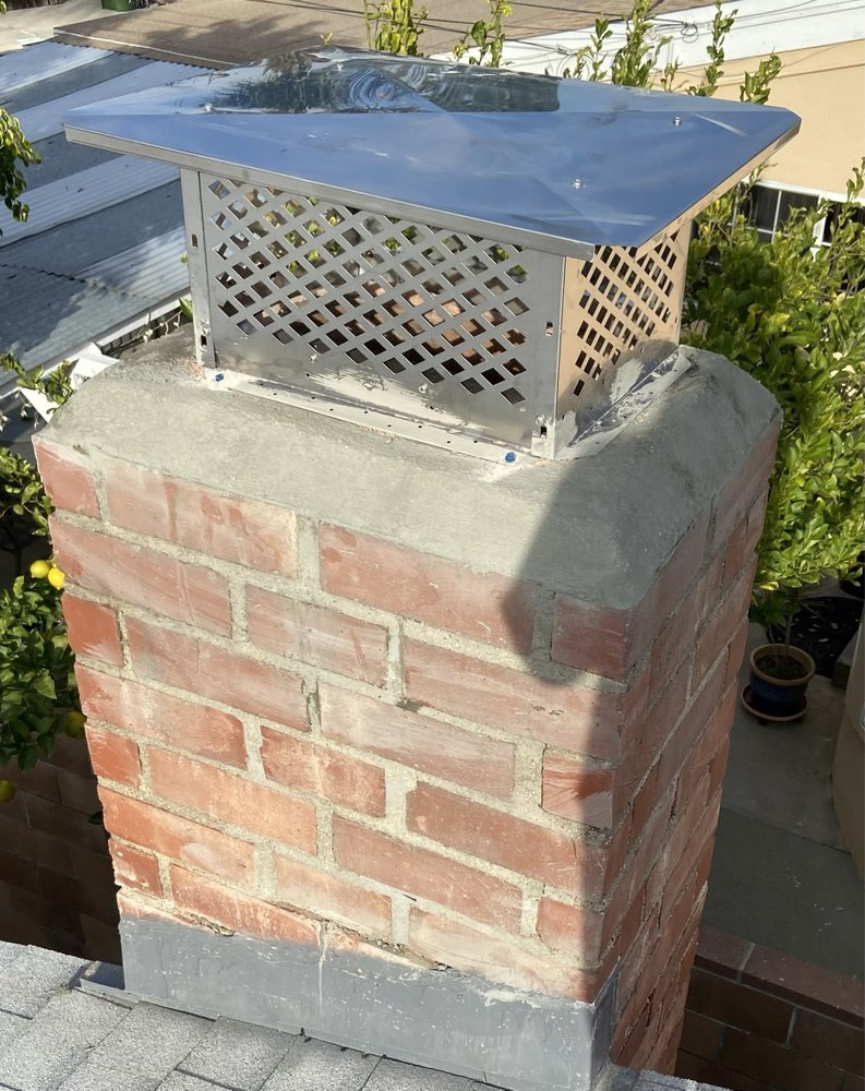 Chimney sweep before and after — flue liner comparison
