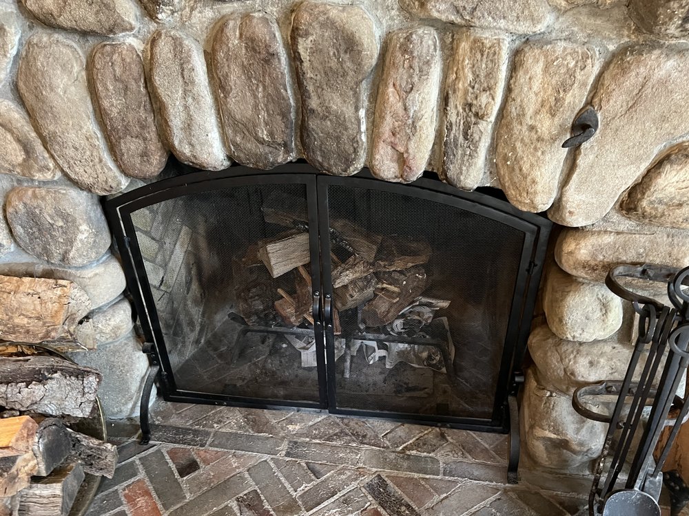Fireplace marble surround with gas insert — post inspection