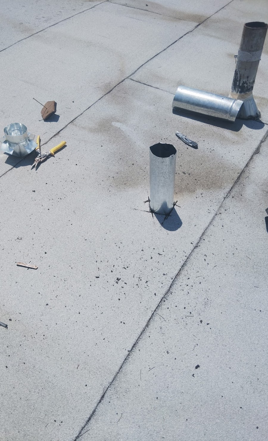 Air duct inspection — technician checking vent system