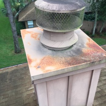 New stainless steel chimney cap installation — completed job