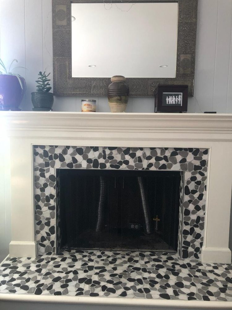 Dryer vent cleaning — before and after exterior vent