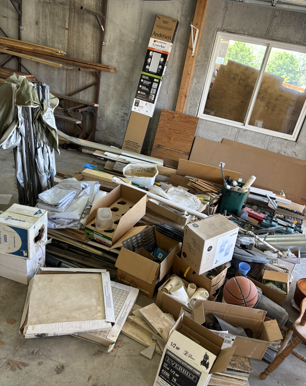 Garage clutter before