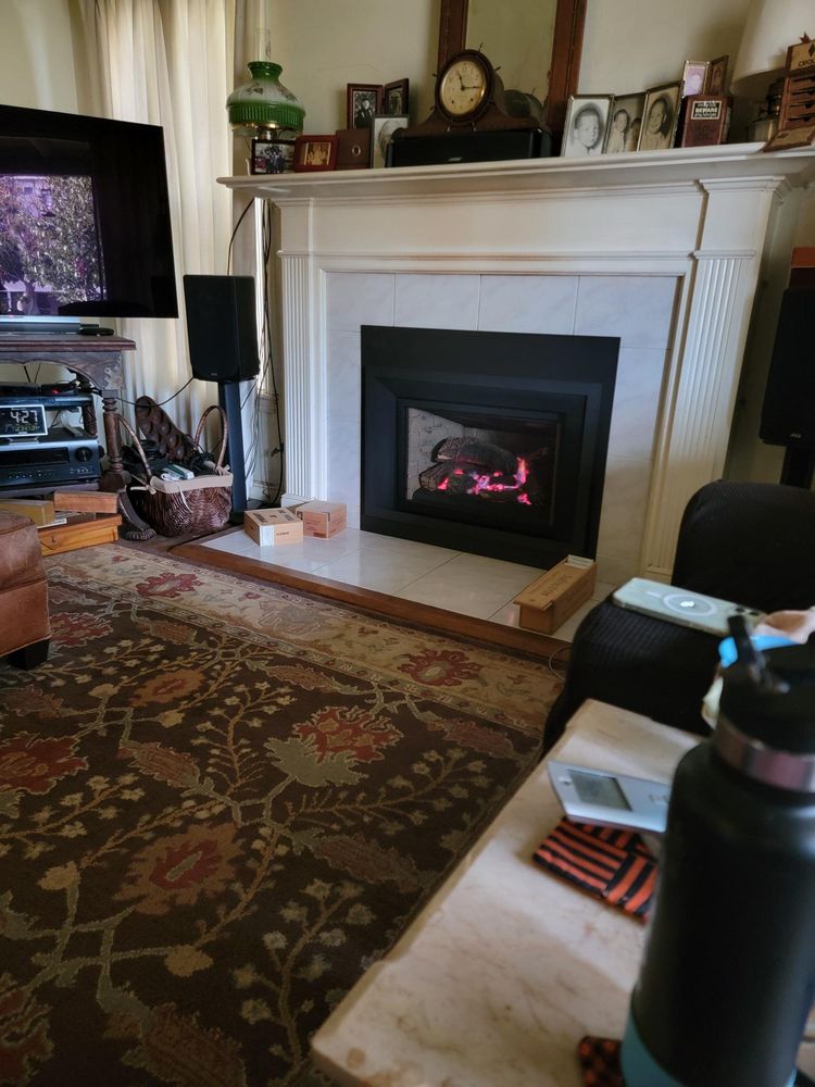 Fireplace after full cleaning service