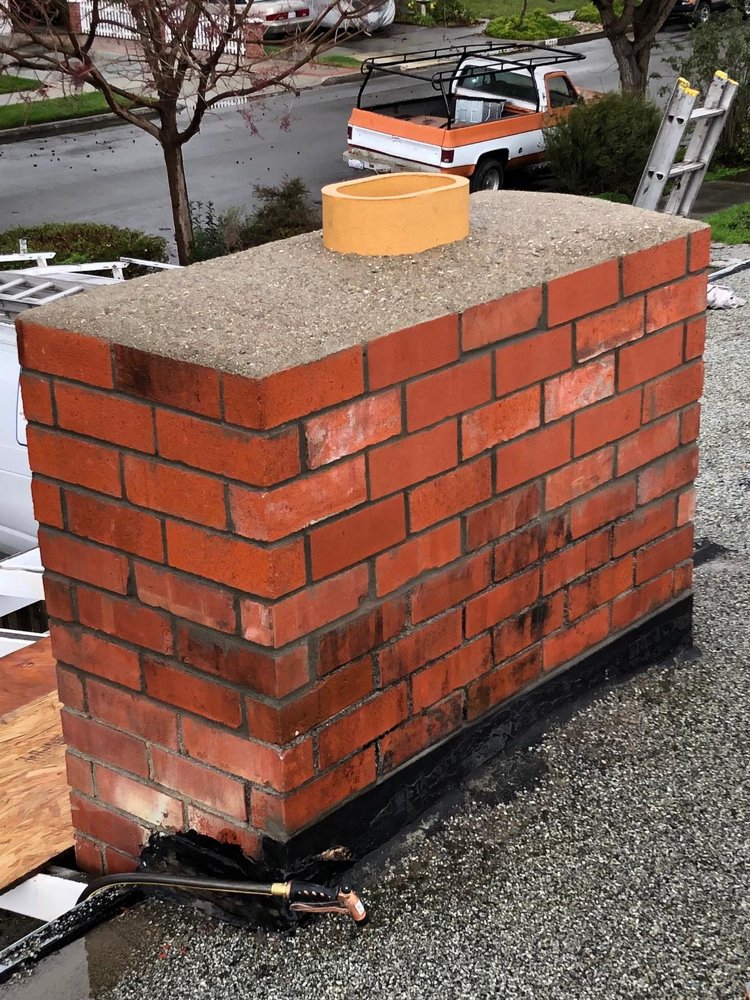 Crown pour and brick chimney rebuild