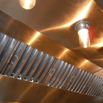 Air duct before cleaning - heavy dust