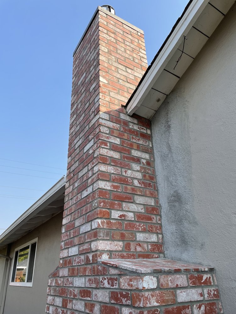 Brick chimney - cap and crown complete