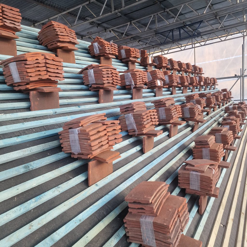 Close-up of clay roof tile detail showing quality workmanship