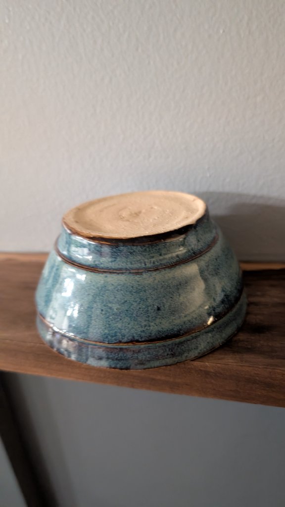 Teal glazed bowl