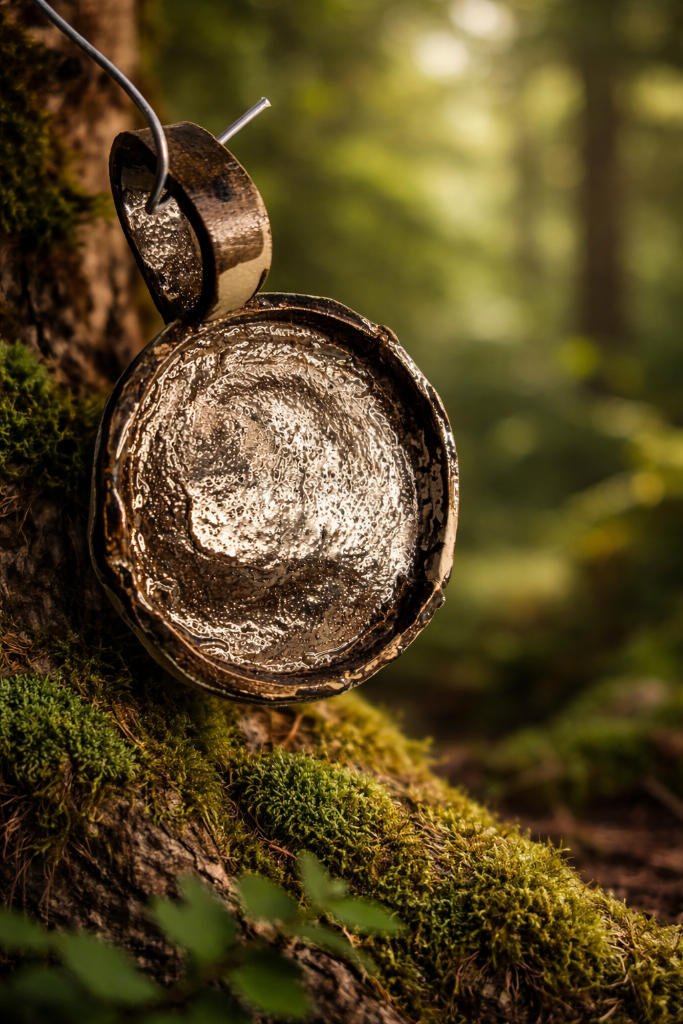 Ceramic bowl in forest setting