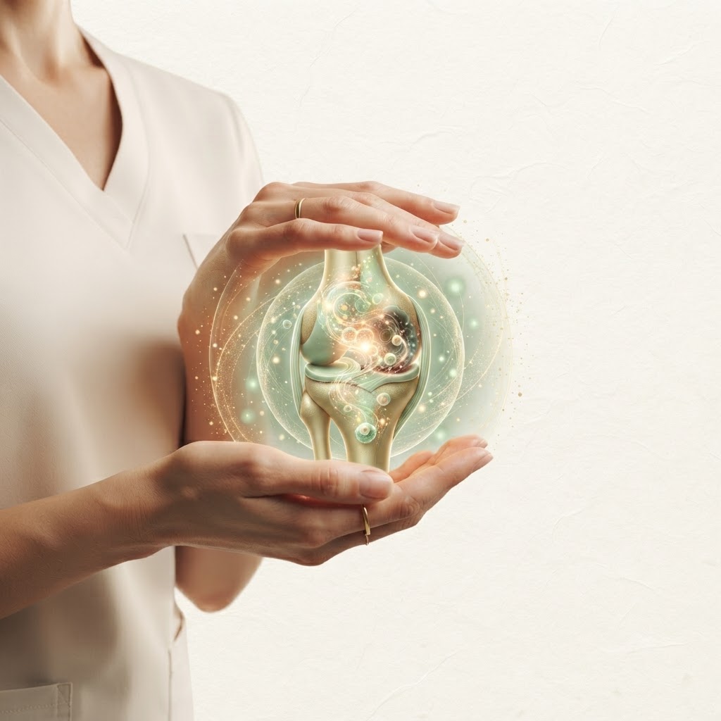 Ilustración conceptual sobre medicina regenerativa y sus beneficios articulares