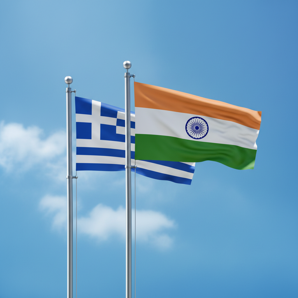 Greece and India flags