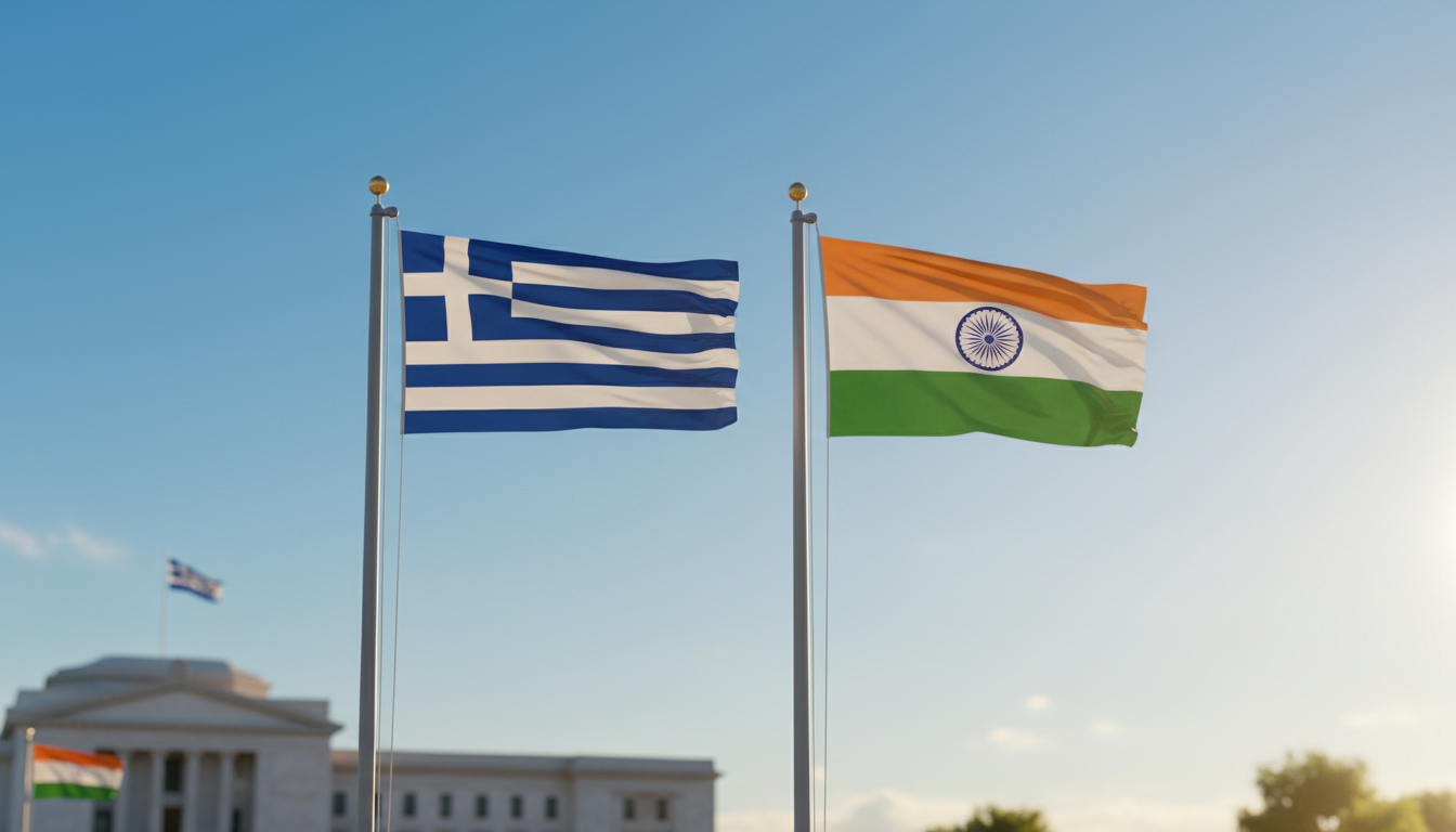 Greece and India Flags