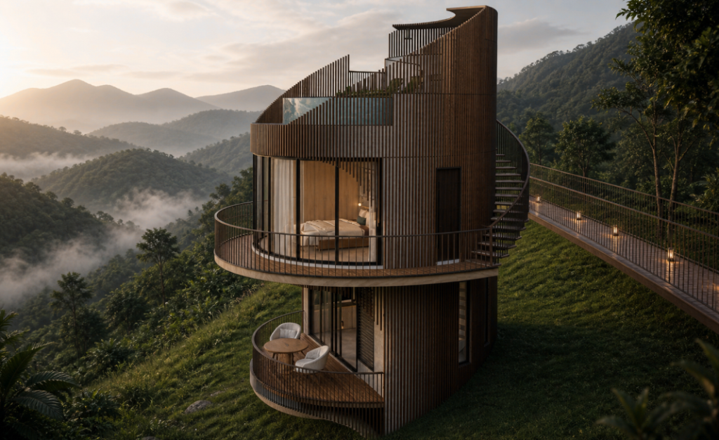 The sky tower — each level a new vantage