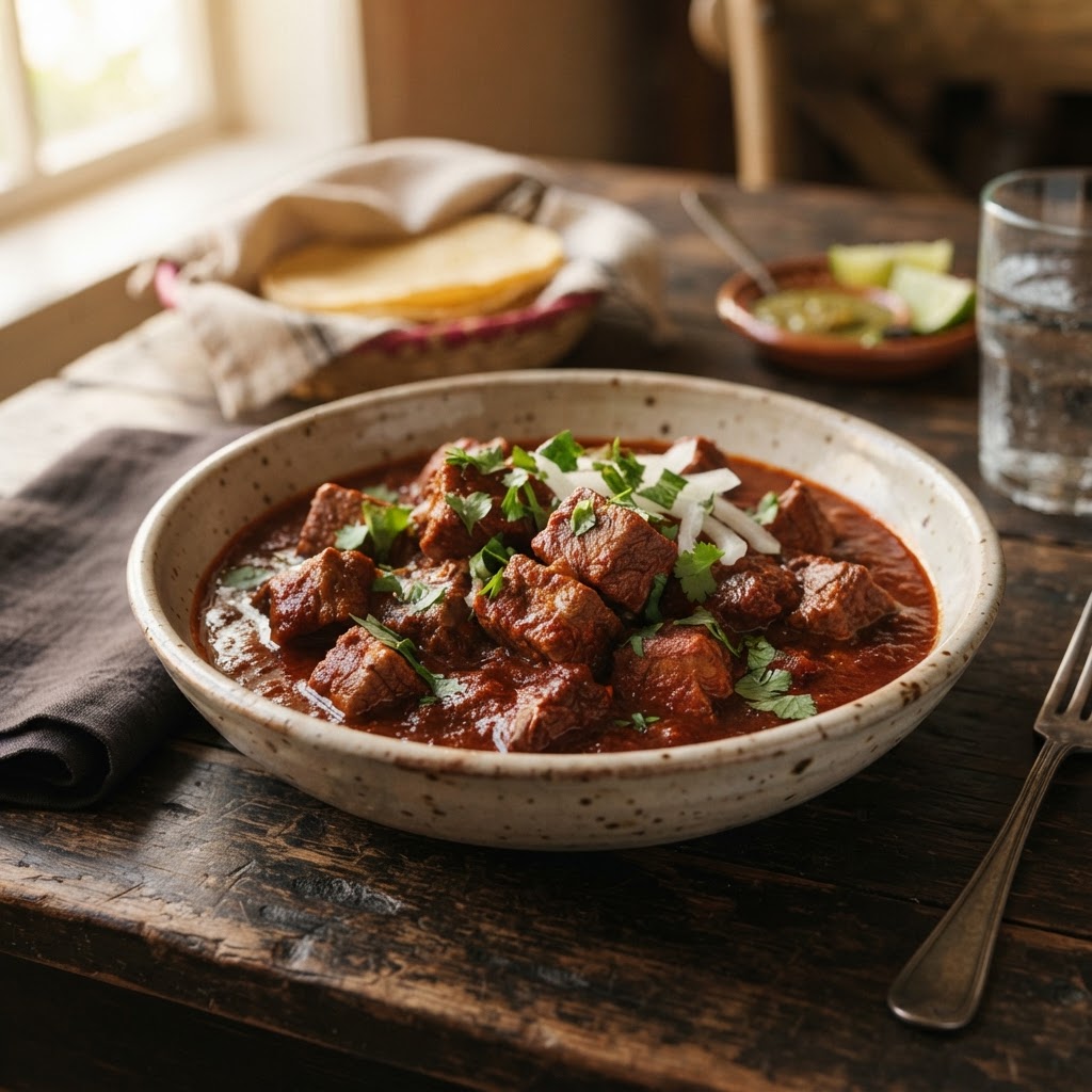 Carne de Puerco en Chile Colorado