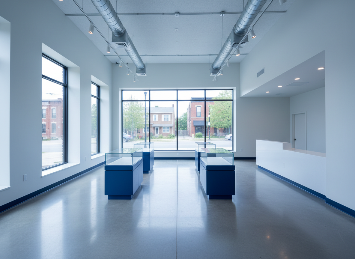 Modern local business storefront with professional web presence