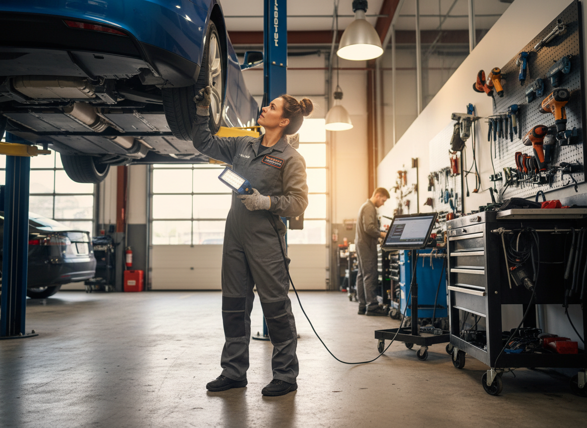 Mechanic working on vehicle repair