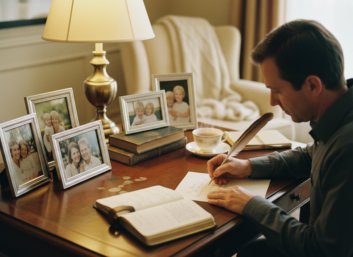 Parent writing a heartfelt letter