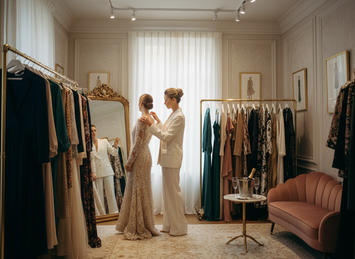 Luxury styling session in an elegant atelier setting