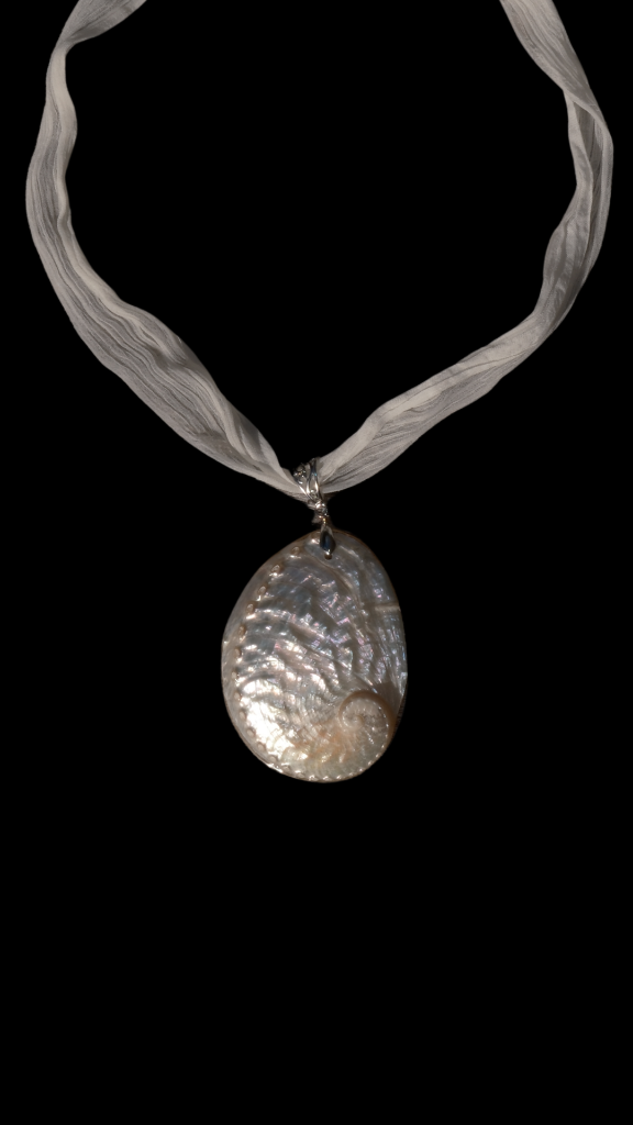 Shell & Rose Petal Silk Necklace