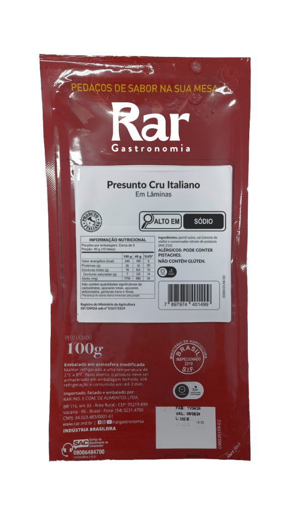 Presunto Cru Lâminas 100g (Italiano ou Espanhol)