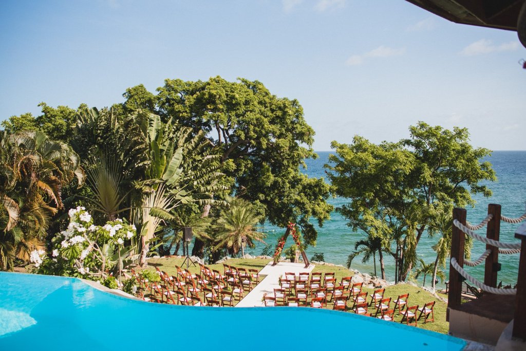 Oceanside wedding ceremony at Ohana Villa Tobago