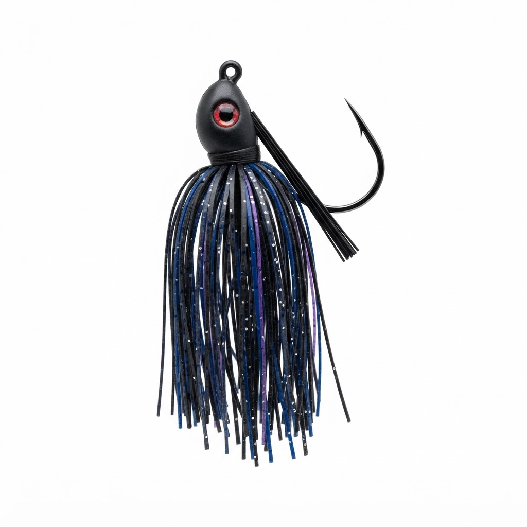 Black and Blue Night Fishing Bass Jig