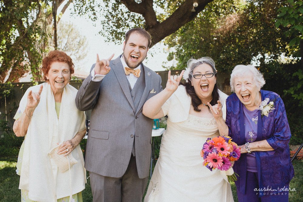 Rockstar grandma wedding