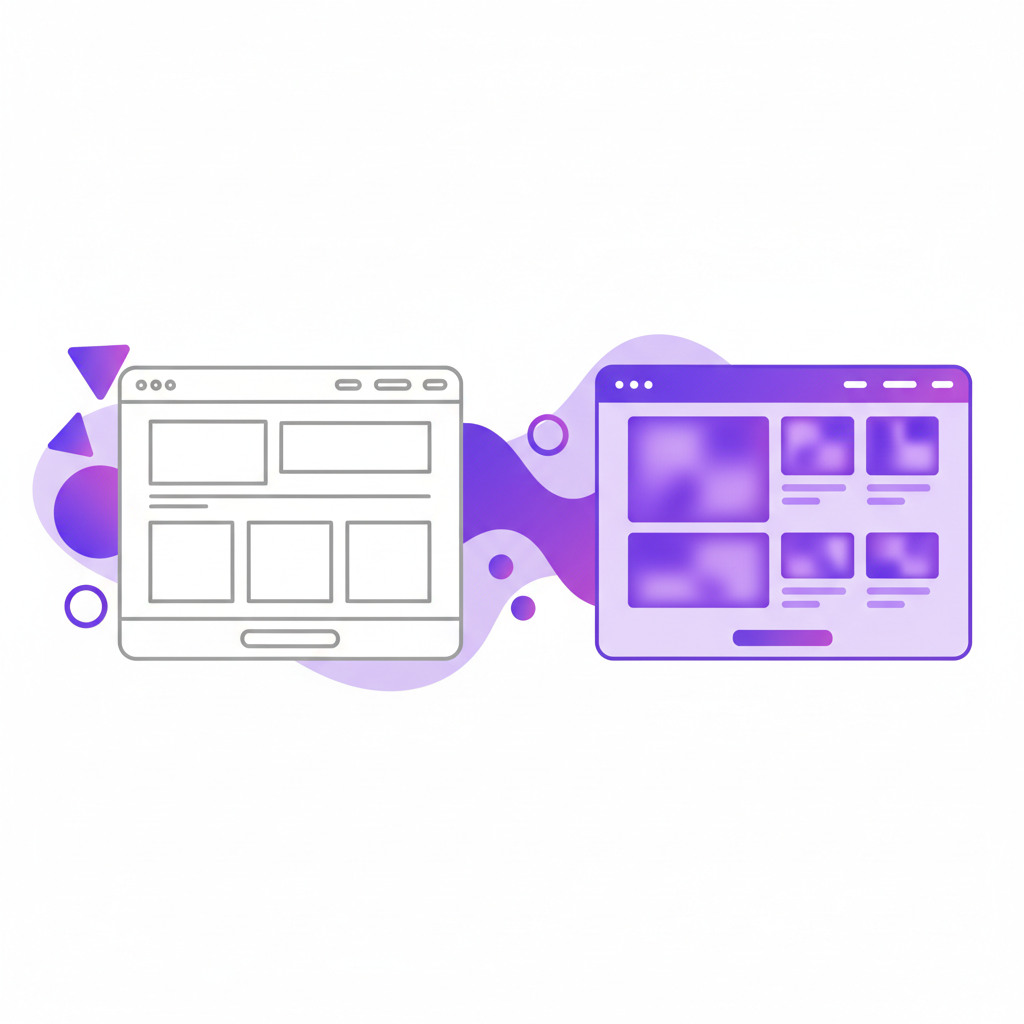 Wireframe morphing vers site web