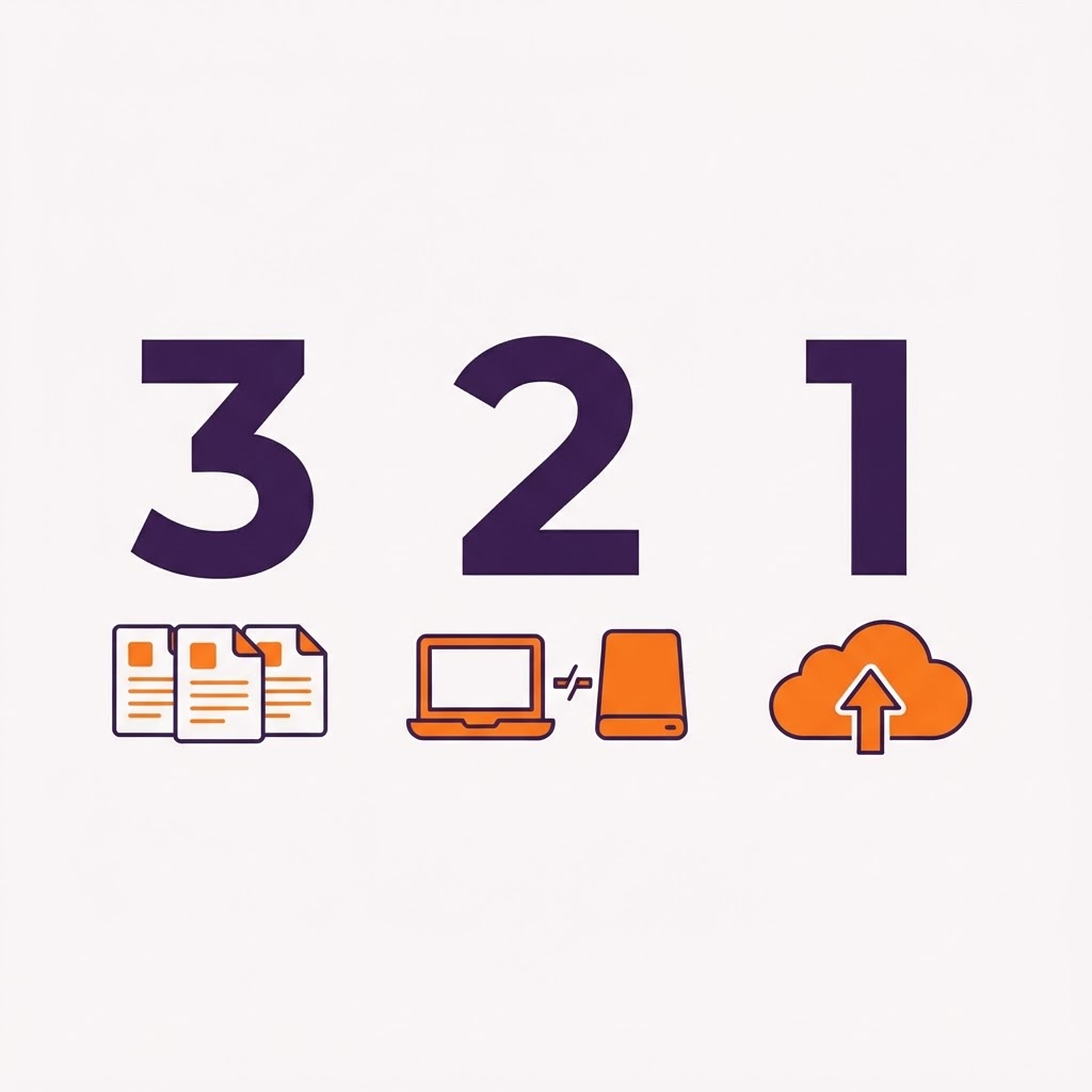 3-2-1 adatmentési szabály: 3 másolat, 2 különböző eszköz, 1 felhőben